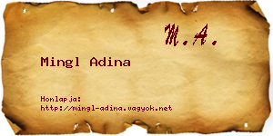 Mingl Adina névjegykártya